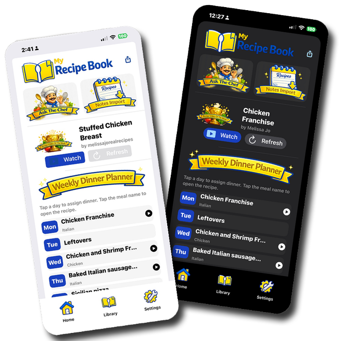 My Recipe Book app screenshots